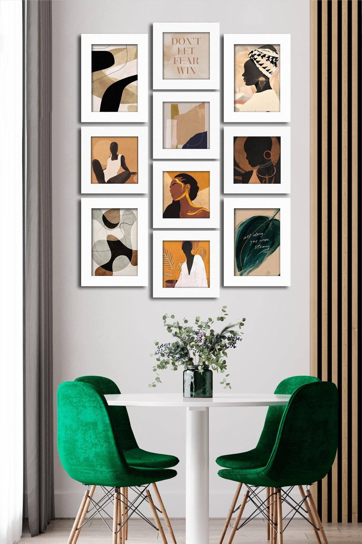 10 Parçalı Çerçeve Görünümlü Mdf Tablo Seti Flm033