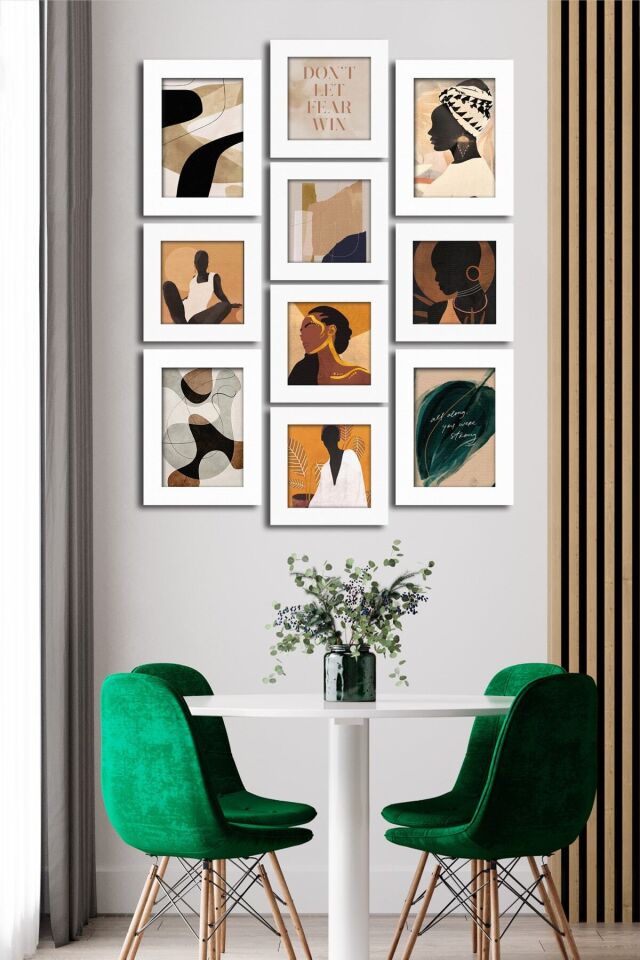 10 Parçalı Çerçeve Görünümlü Mdf Tablo Seti Flm033