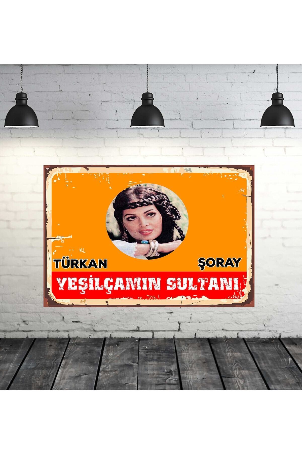 Yeşilçamın Sultanı Türkan Şoray Tasarımlı 20x30 Cm Retro Ahşap Tablo