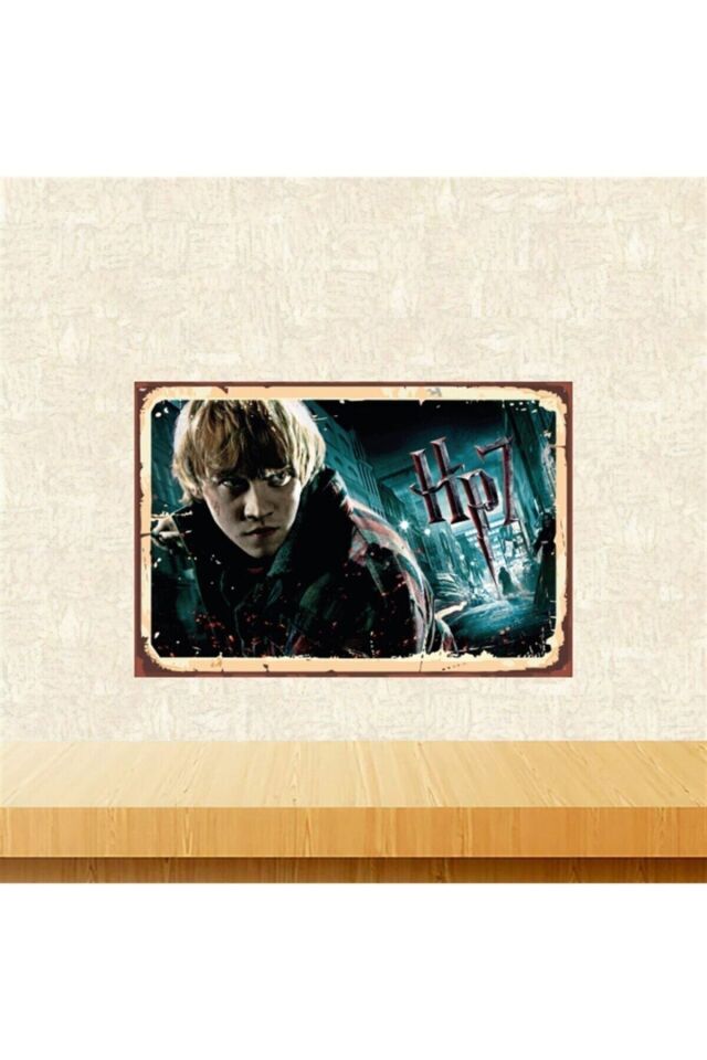 Mavi Ron Weasley Retro Ahşap Tablo Tkfx5595