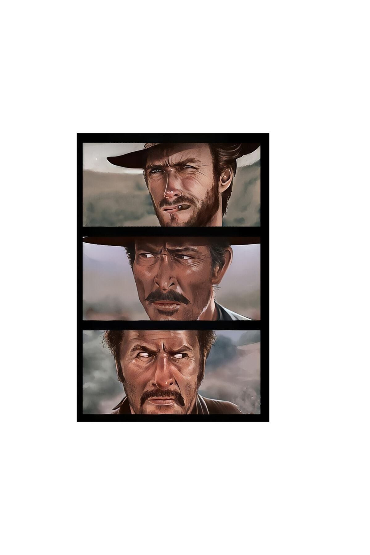The Good The Bad And The Ugly Tasarımlı 20x30 Cm Retro Ahşap Tablo