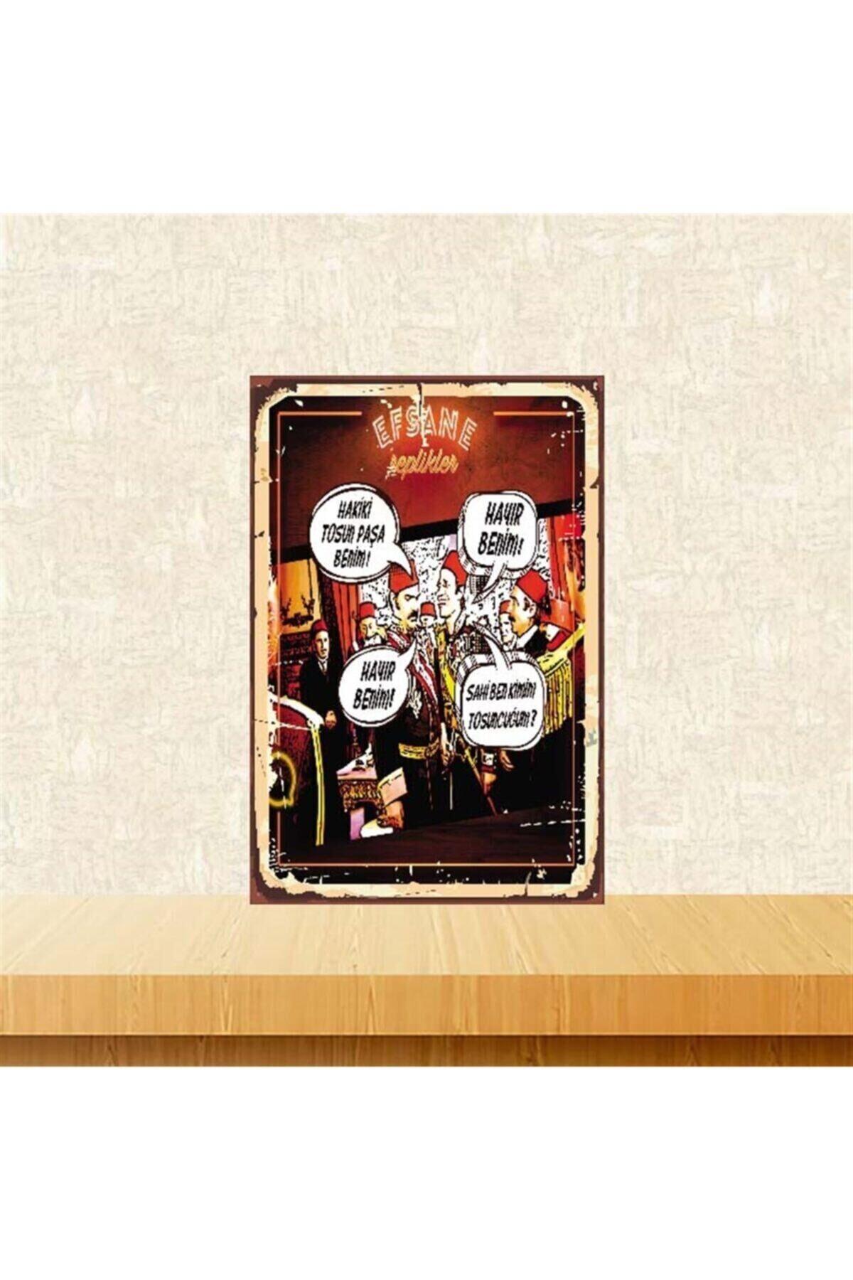 Tosunpaşa Efsane Replikler 20-30 cm Retro Ahşap Tablo