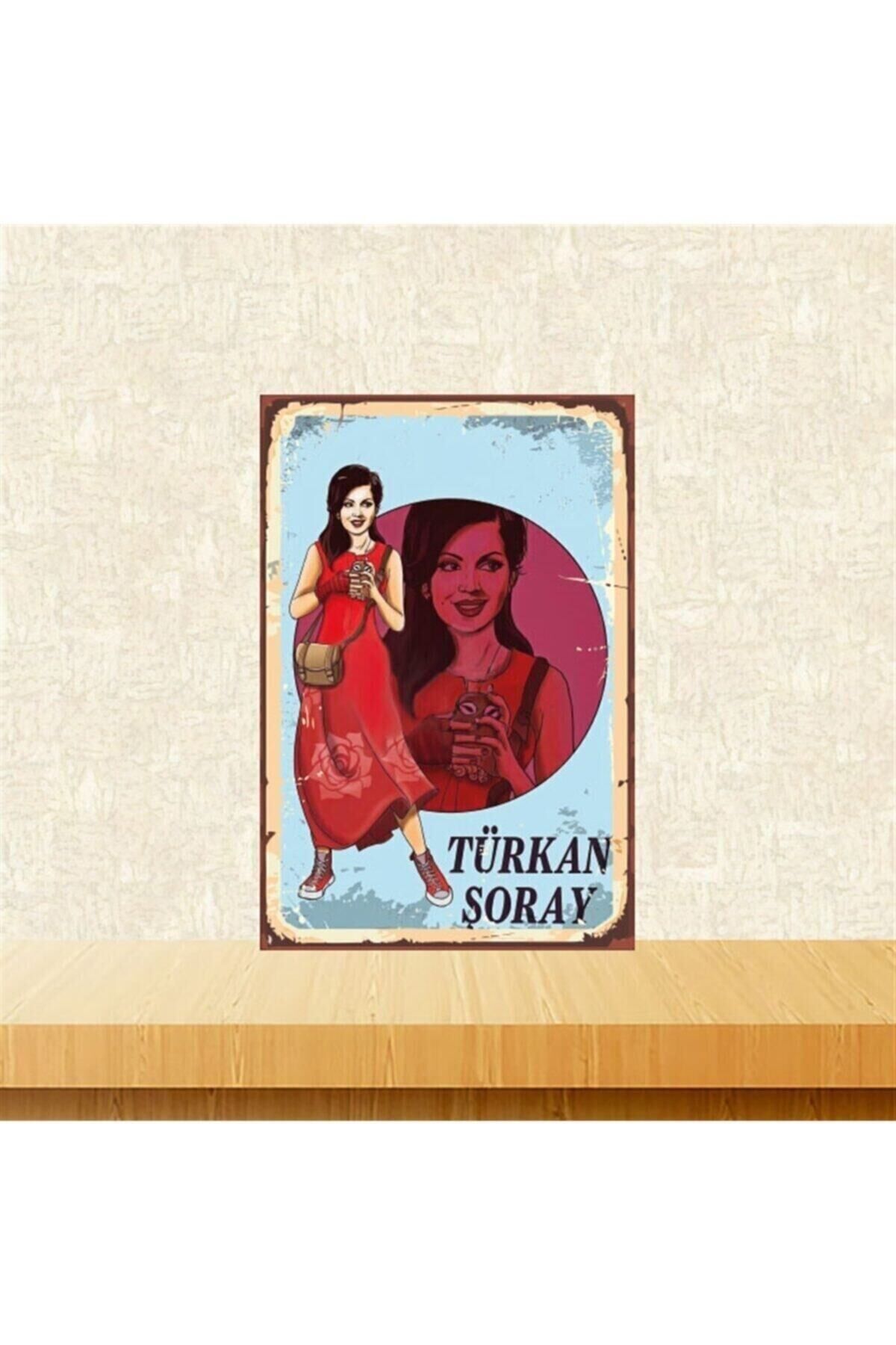 Türkan Şoray Gençlik Tasarımlı 20-30 Cm Retro Ahşap Tablo Tkfx4933