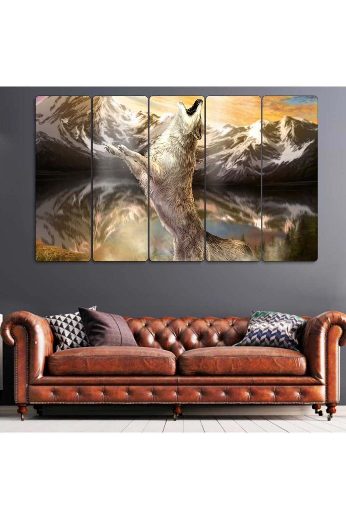 Uluyan Kurt, Karlı Dağlar - 5 Parçalı Tablo