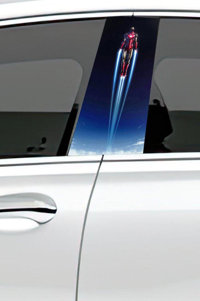 Araç Kapı Direk Kaplama Folyosu Desenli (Sağ Sol Takım)Uyumlu  (2 Adet) - 22x50 cm