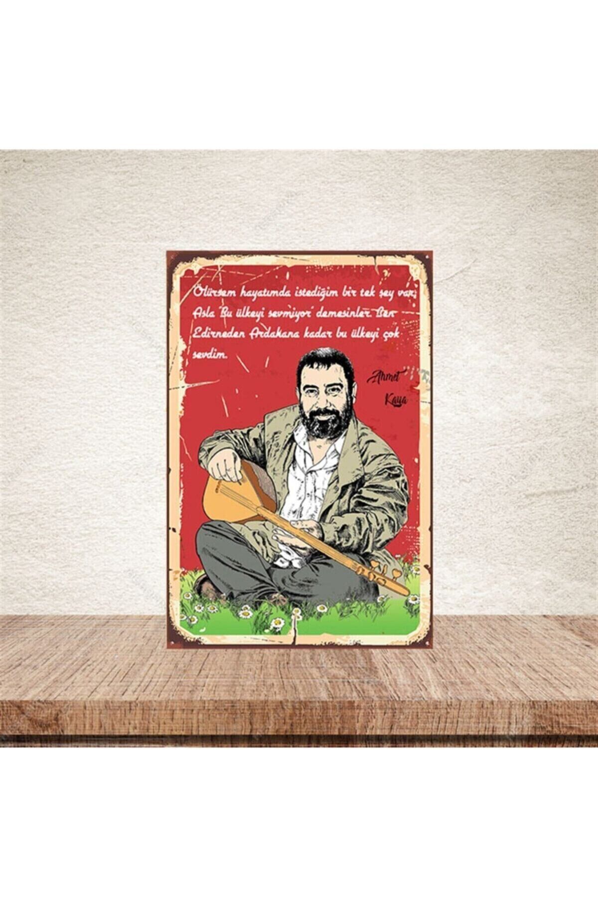Ahmet Kaya 20-30 Cm Retro Ahşap Poster