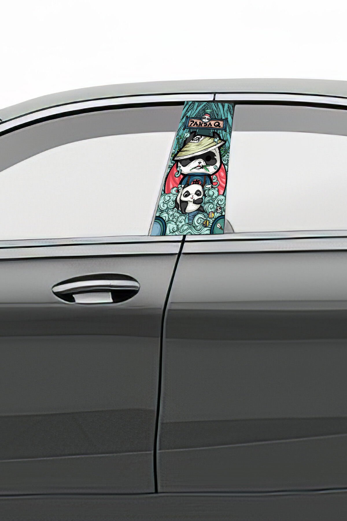 Araç Kapı Direk Kaplama Folyosu Desenli (Sağ Sol Takım) Uyumlu (2 Adet) - 22x50 cm