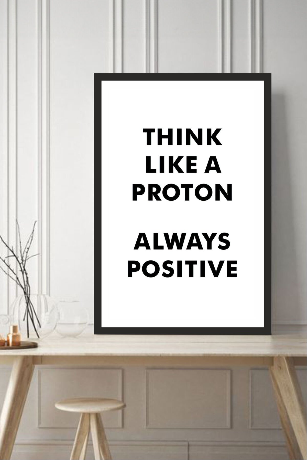 motto yazılı çerçeve görünümlü mdf tablo