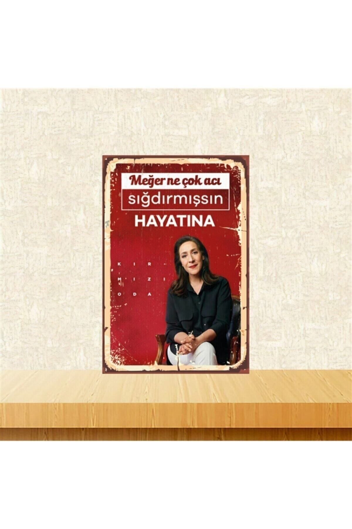 Binnur Kaya Meğer Ne Çok 20-30 Cm Retro Ahşap Poster Tkfx4484