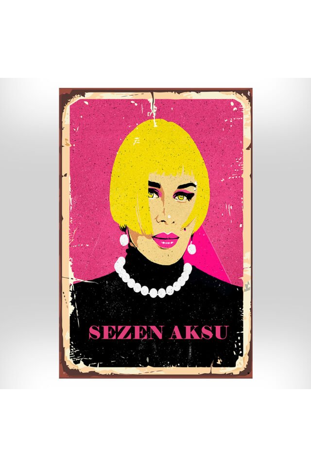 Sezen Aksu Tasarımlı 20x30 Cm Retro Ahşap Tablo