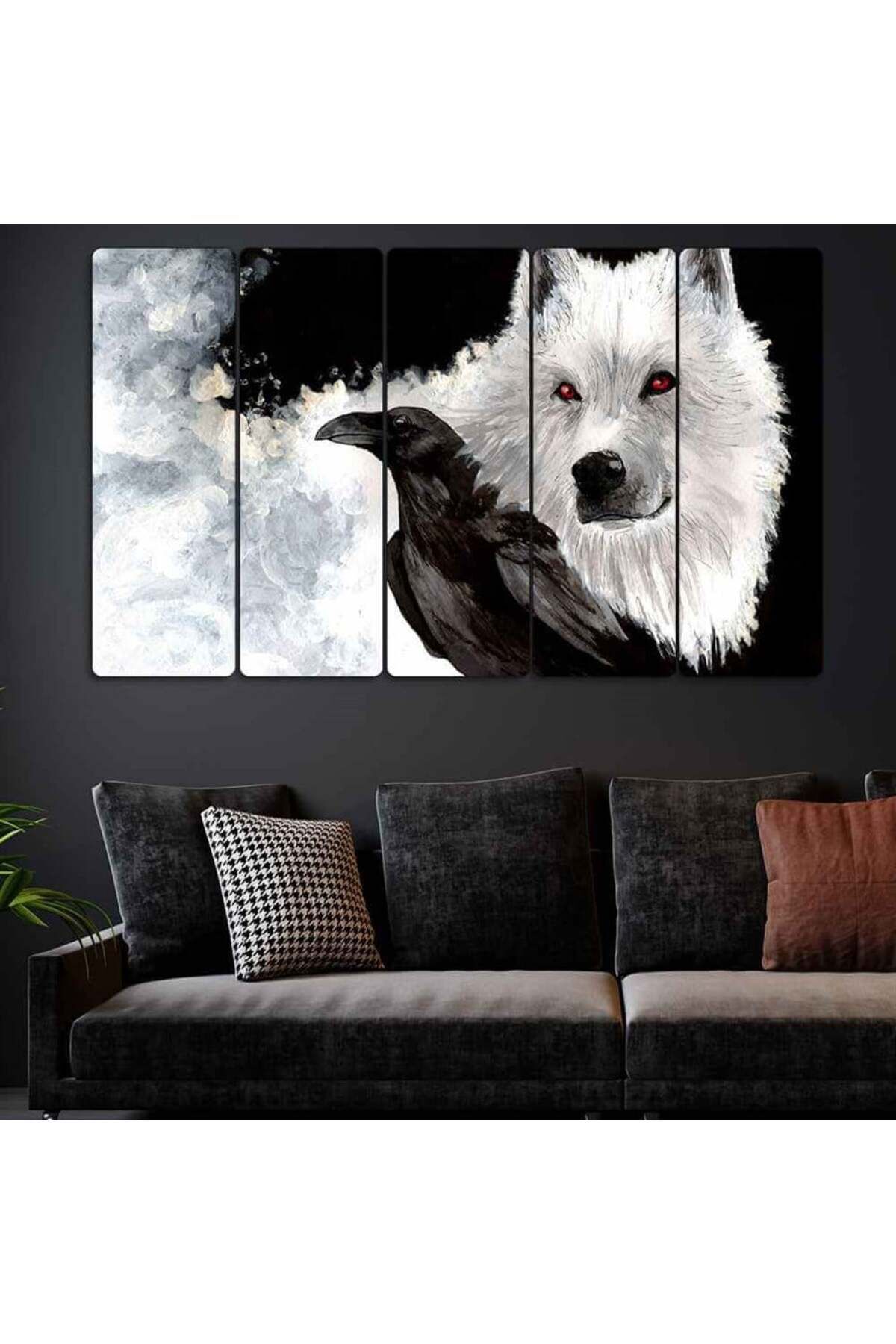 Beyaz Kurt ve Kara Kuzgun, Ying Yang - 5 Parçalı Tablo
