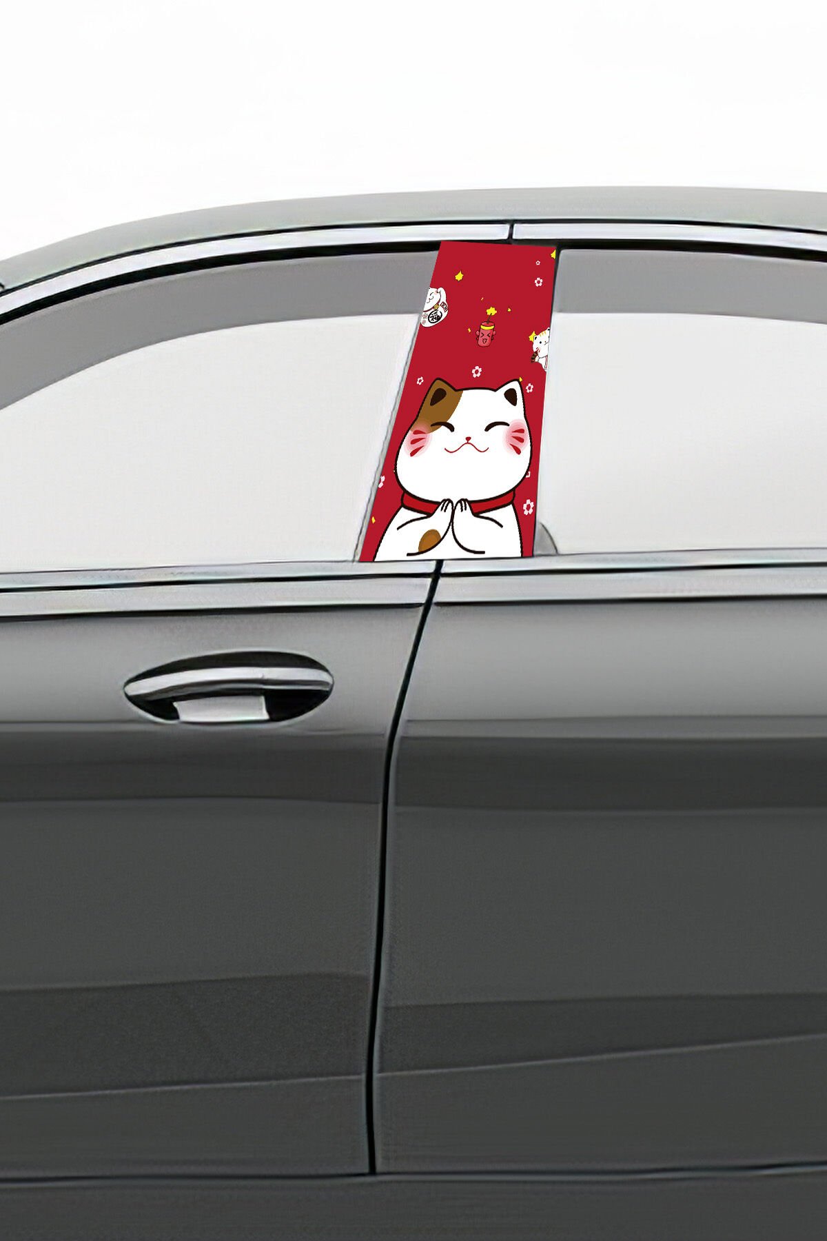 Araç Kapı Uyumlu  Direk Kaplama Folyosu Desenli (Sağ Sol Takım) (2 Adet) - 22x50 Cm