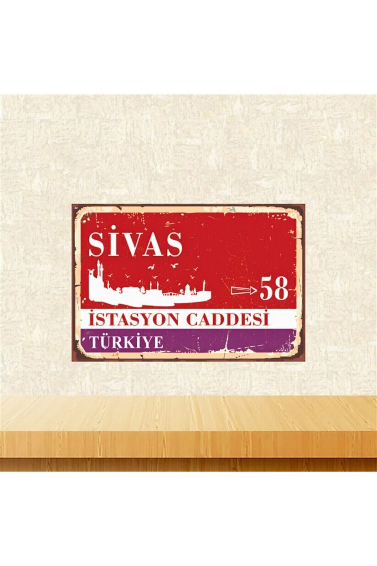 Sivas 20-30 cm Retro Ahşap Tablo Tkfx5826