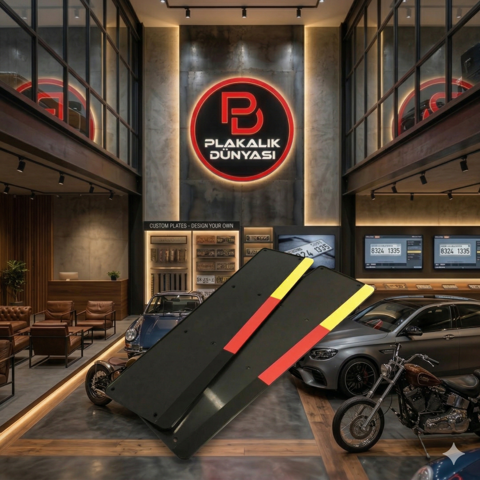 Alman Pleksi Plakalık Ön Arka Takım – 3D Piano Black Lazer Kesim