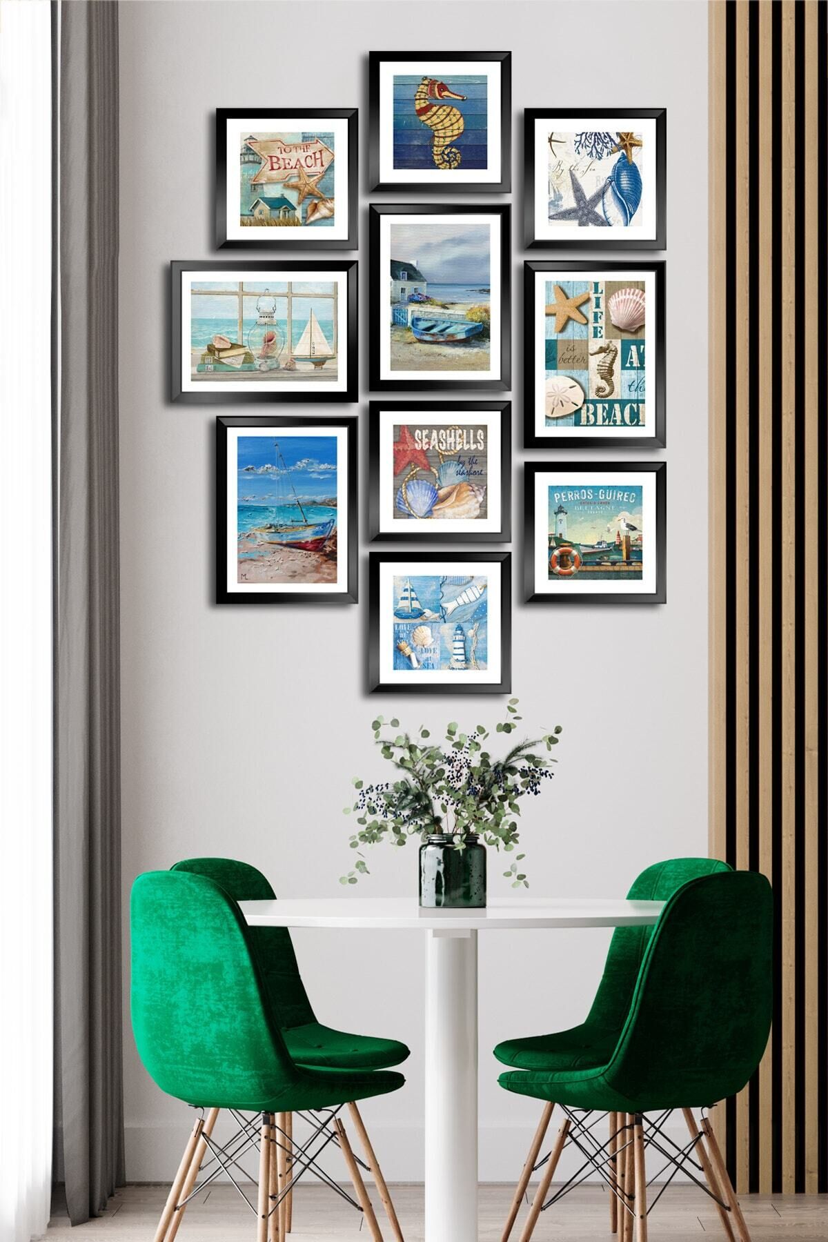 10 Parçalı Çerçeve Görünümlü Mdf Tablo Seti Flm067