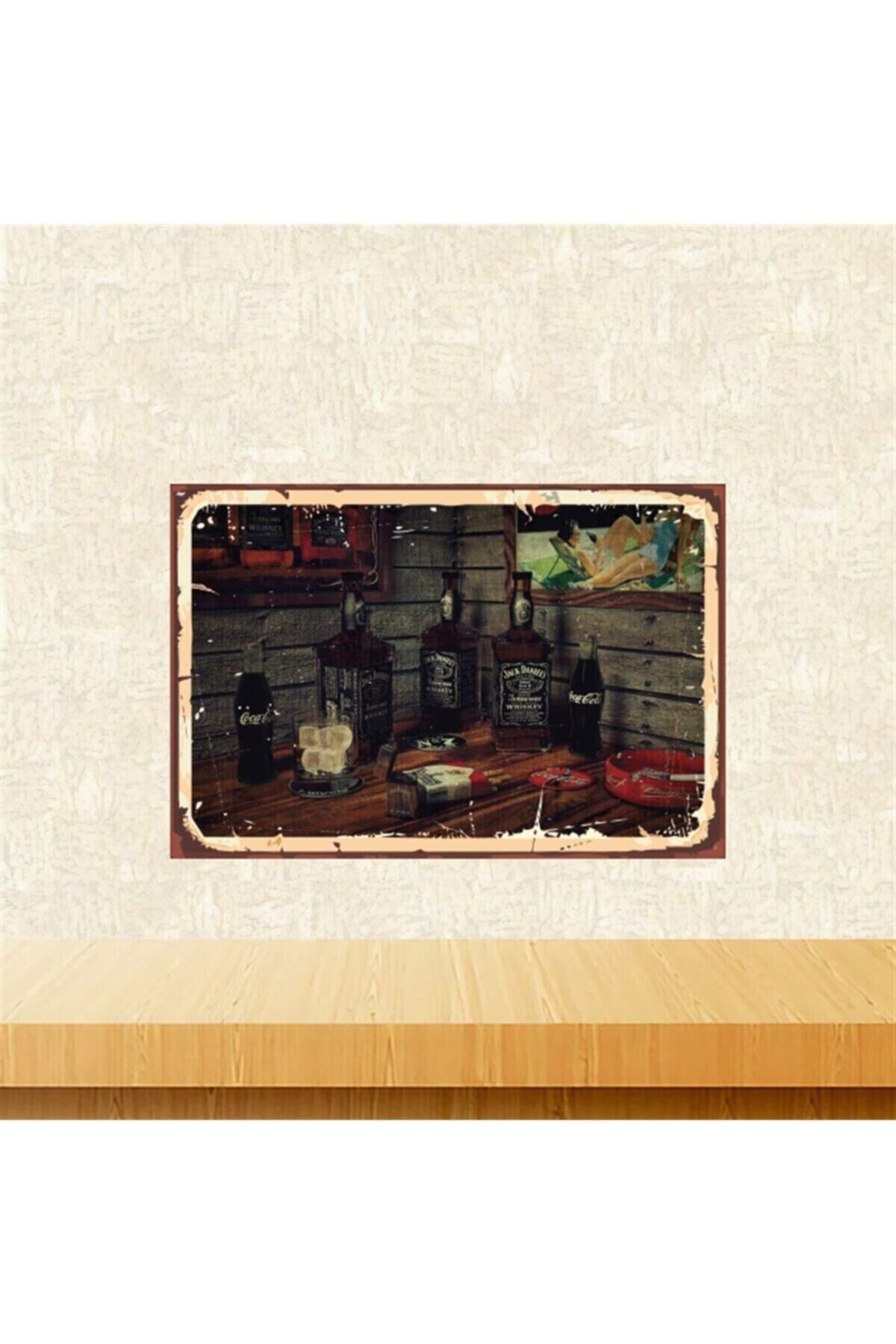 Alkol Masası 20-30 Cm Retro Ahşap Tablo Tkfx5736