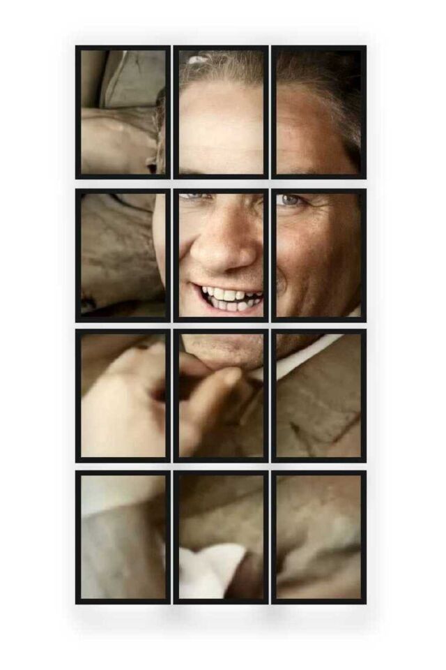 12 parça Puzzle Atatürk ATAM Çerçeve Görünümlüı Mdf tablo Duvar Süsü Hediyelik Eşya Yeni Poz