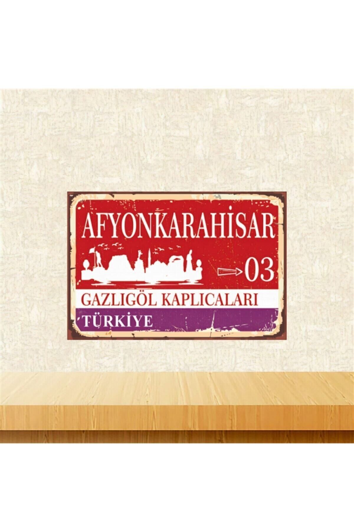 Afyonkarahisar Retro Ahşap Tablo 20-30 Cm Tkfx5823