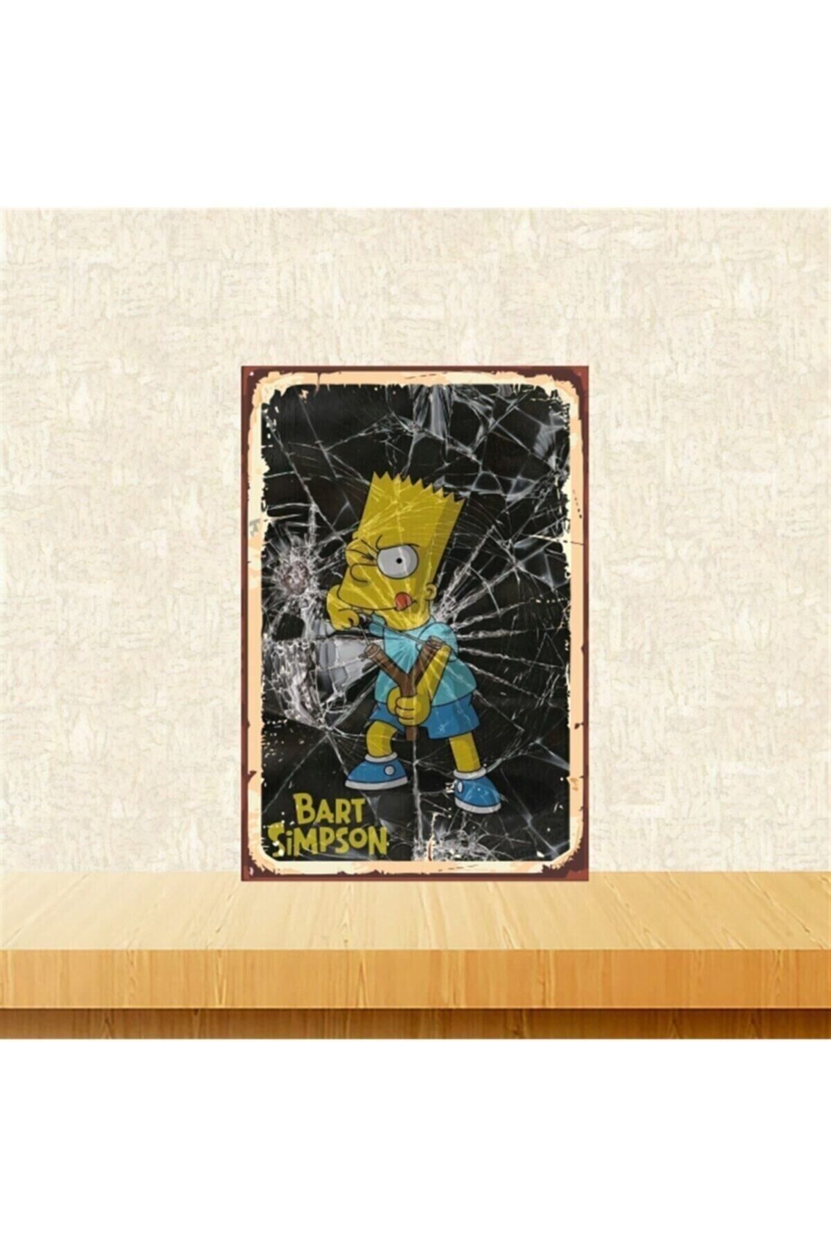 Bart Simpson 20-30 Cm Retro Ahşap Tablo Tkfx4685