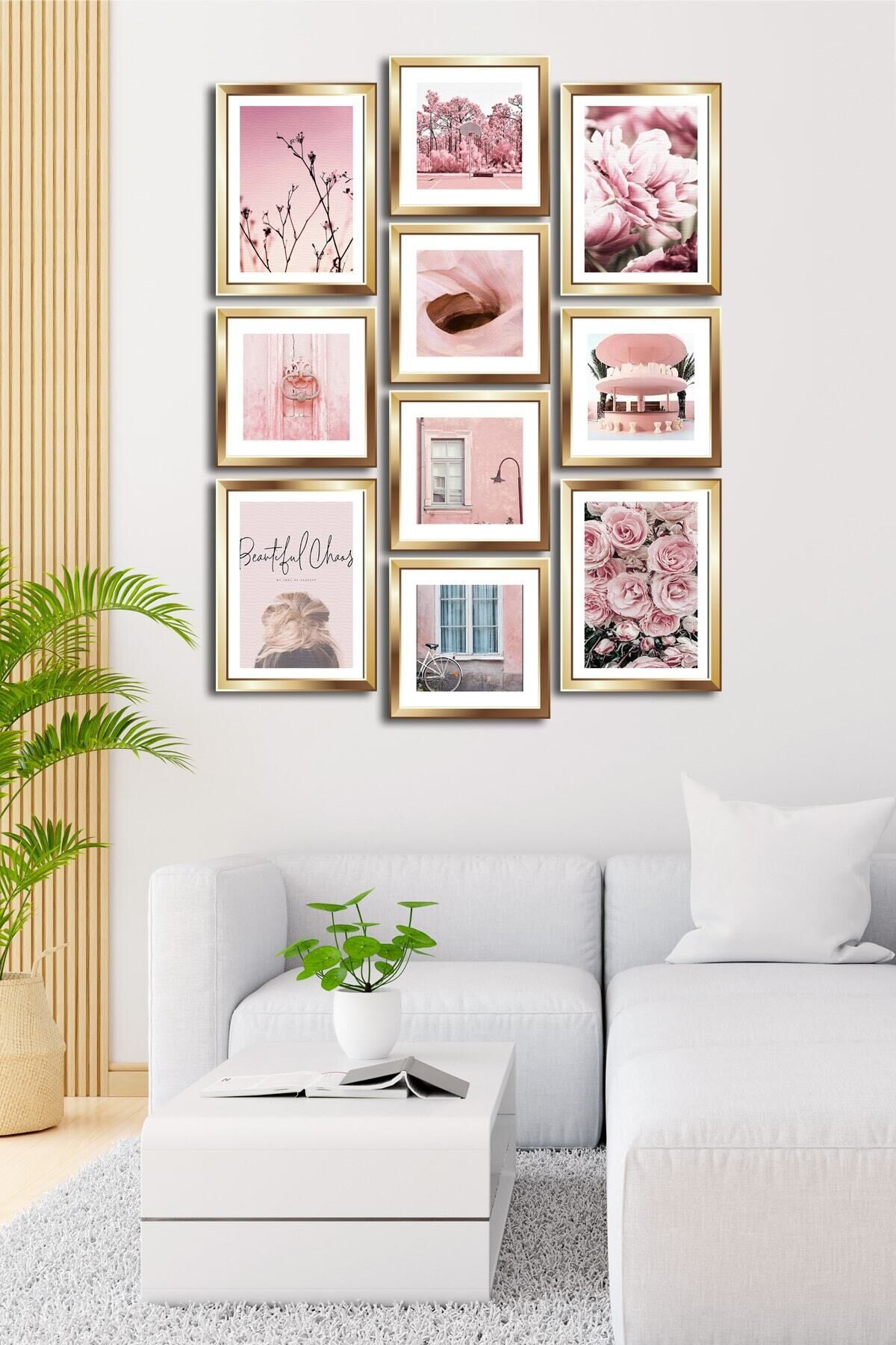 10 Parçalı Çerçeve Görünümlü Mdf Tablo Seti Flm027