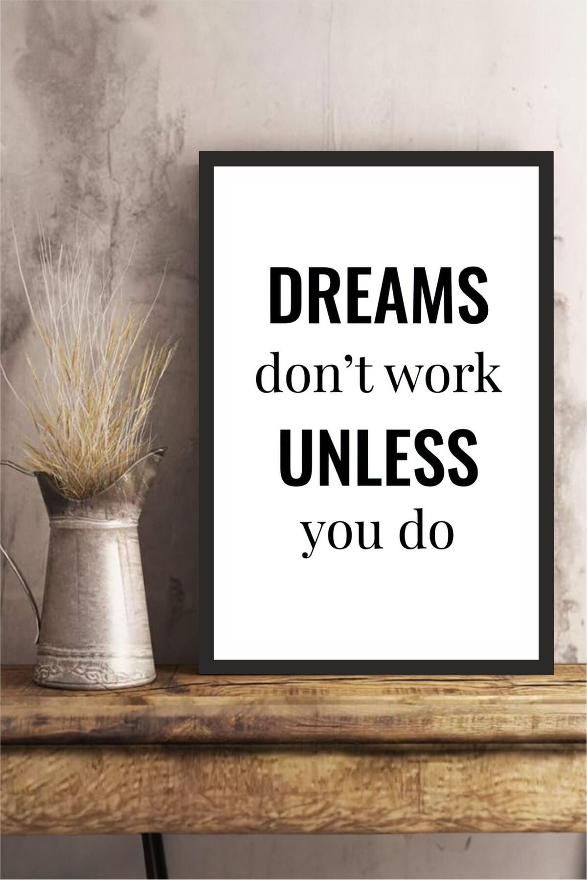 motto yazılı çerçeve görünümlü mdf tablo