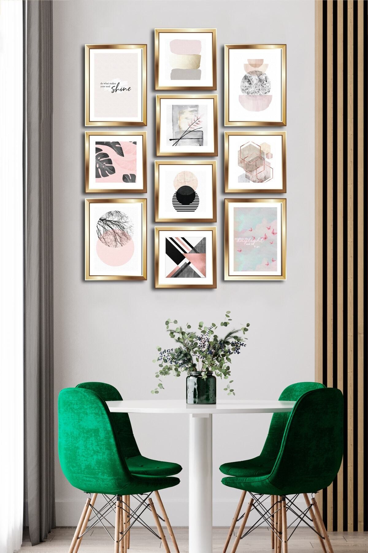 10 Parçalı Çerçeve Görünümlü Mdf Tablo Seti Flm154