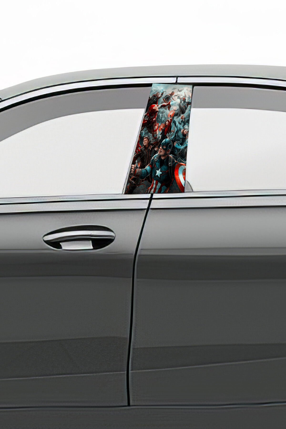 Araç Kapı Uyumlu  Direk Kaplama Folyosu Desenli (Sağ Sol Takım) (2 Adet) - 22x50 Cm