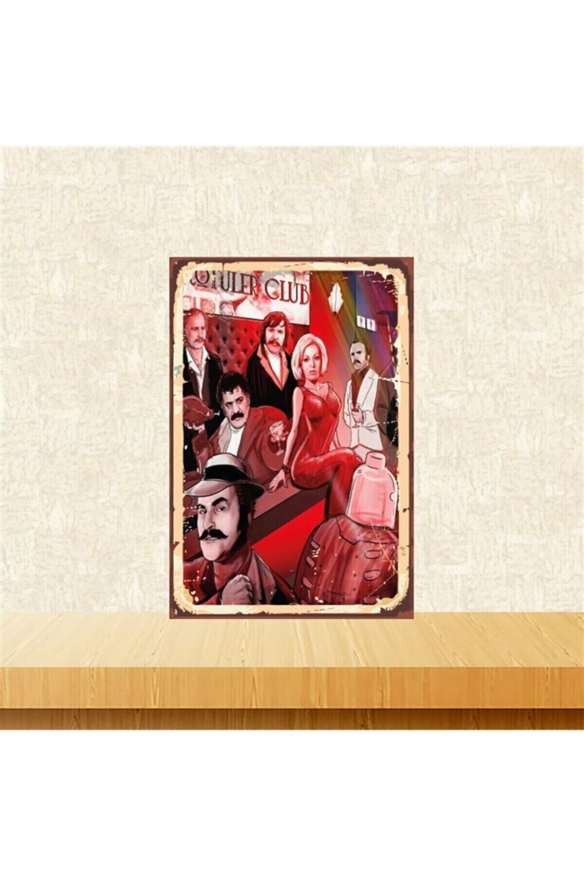 Kötüler Club 20-30 Cm Retro Ahşap Tablo Tkfx4985