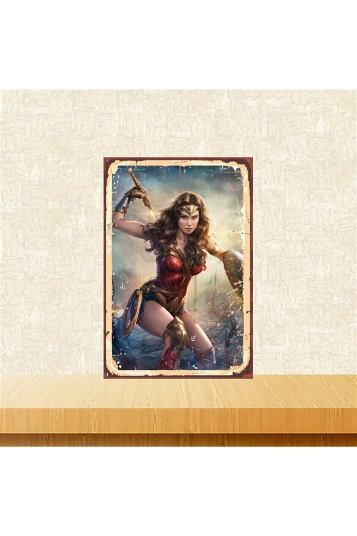 Wonder Woman 20-30 Cm Retro Ahşap Tablo Tkfx5024
