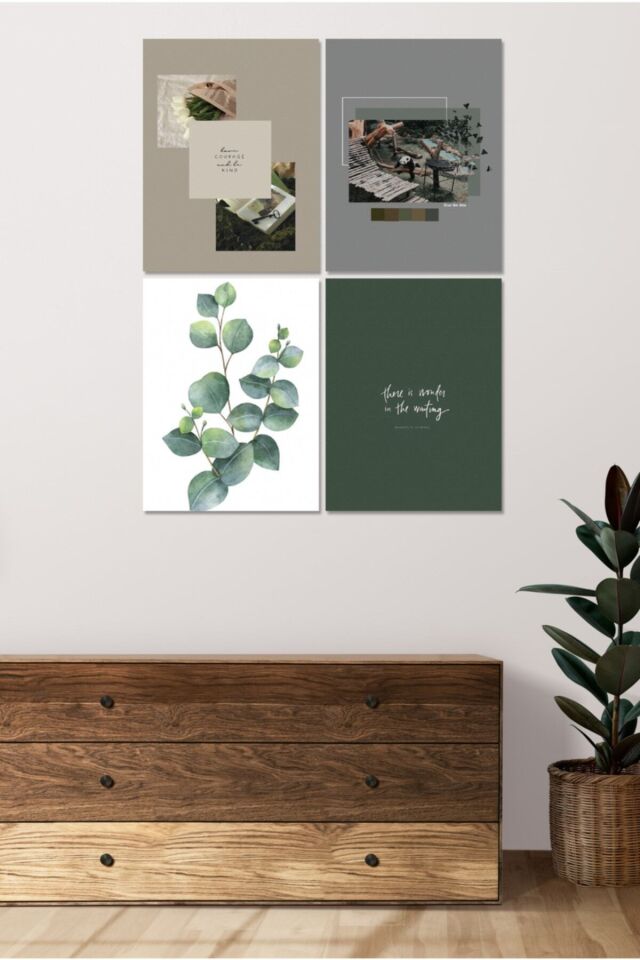 4 Parçalı Çerçeve Görünümlü Mdf Tablo Seti Dnu026