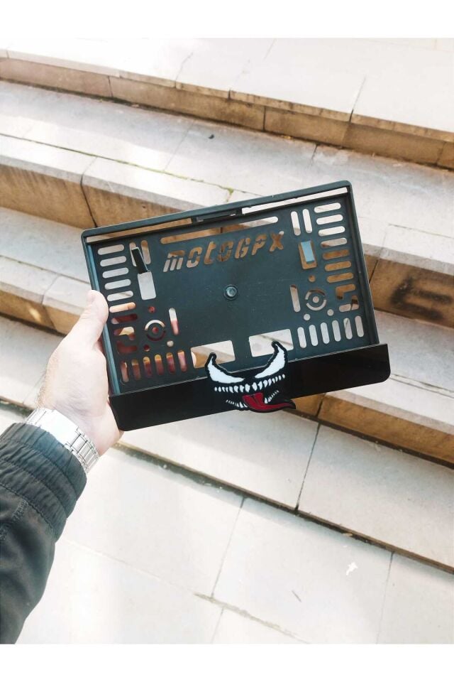 Motorsiklet Plakalık VENOM Lazer Kesim Pleksi | motor plakalık Uyumlu