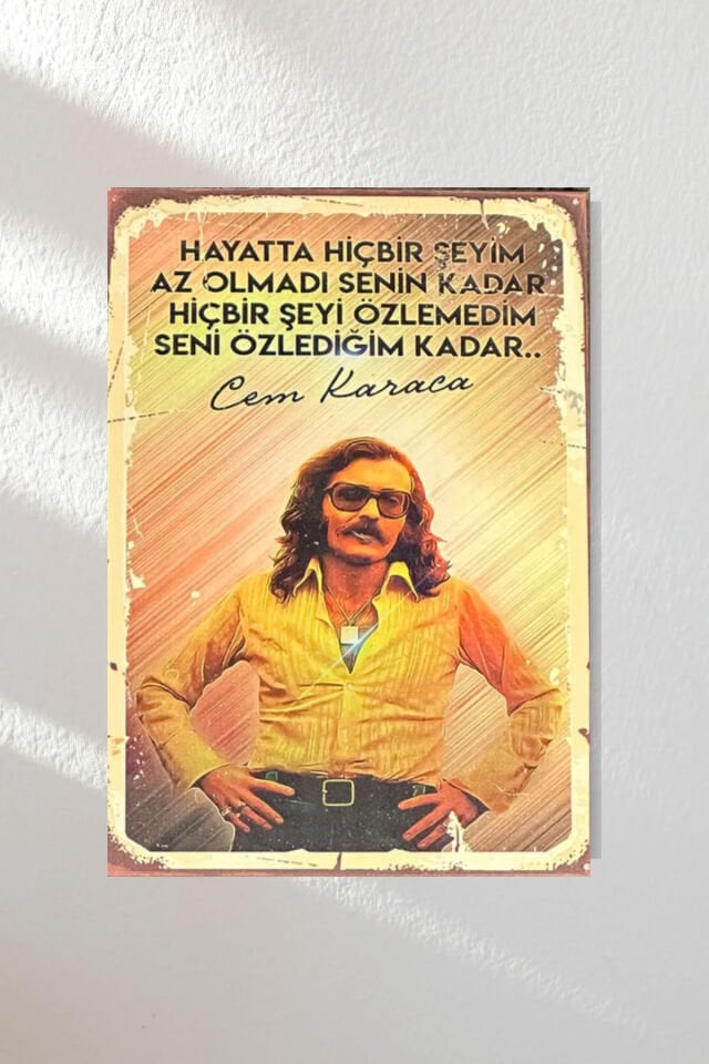 ''cem Karaca'' Ahşap Poster Üçlü Set 20*15 Cm