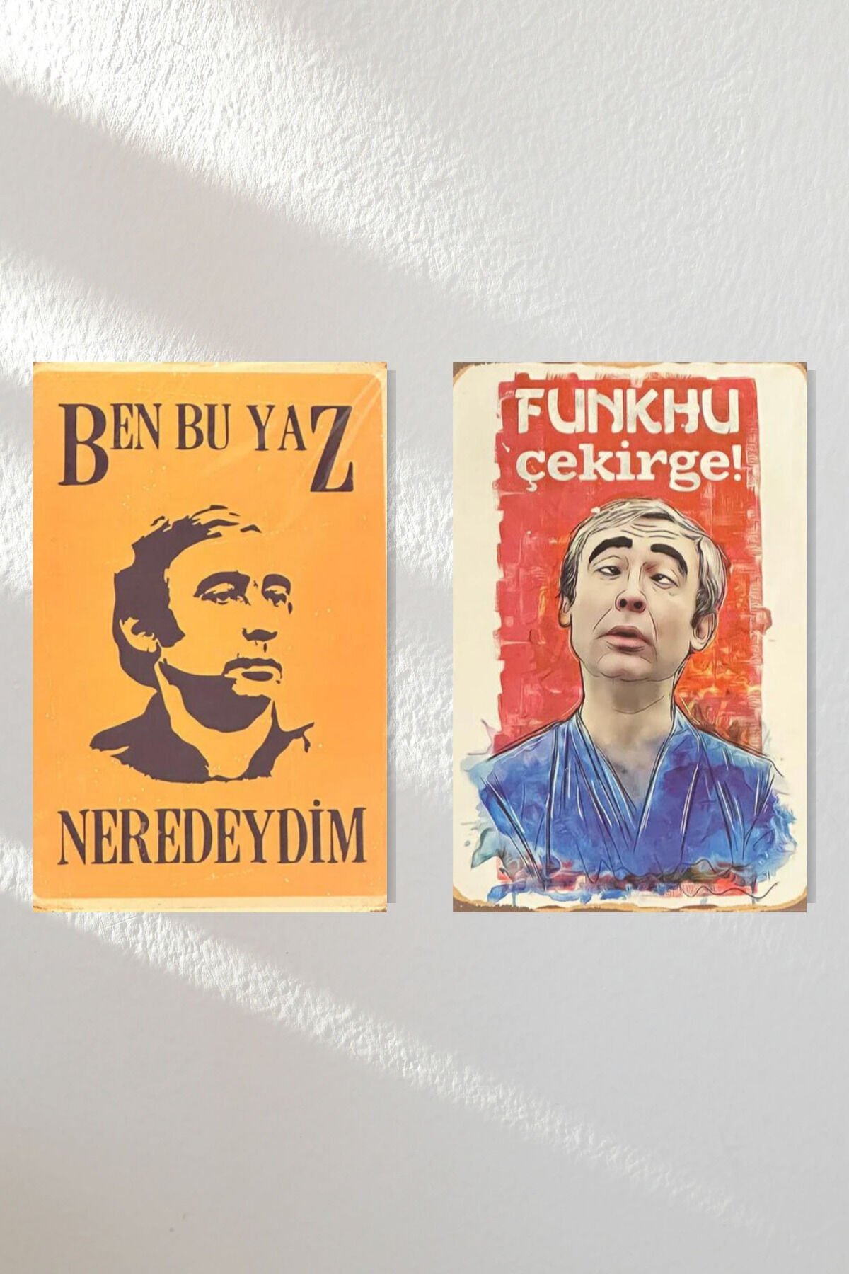 ''yeşilçam 5'' Ahşap Poster Ikili Set 20*15 Cm