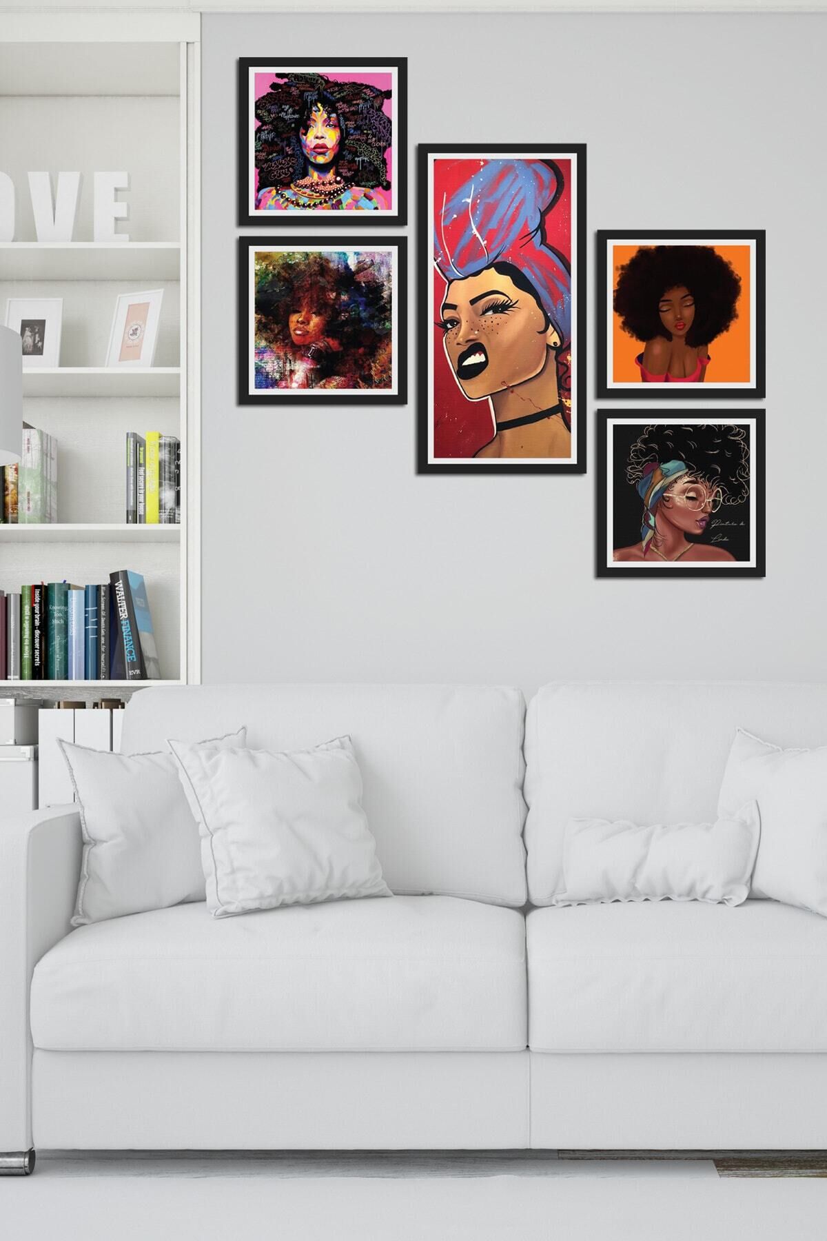 Collage Style 5 Parçalı Mdf Tablo Atf258