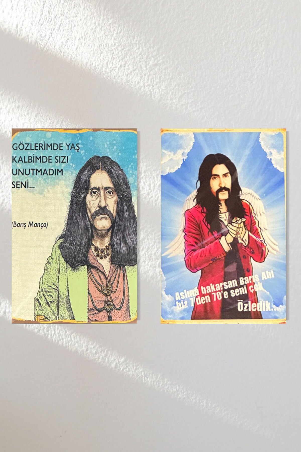 ''barış Manço'' Ahşap Poster Ikili Set 20*15 Cm