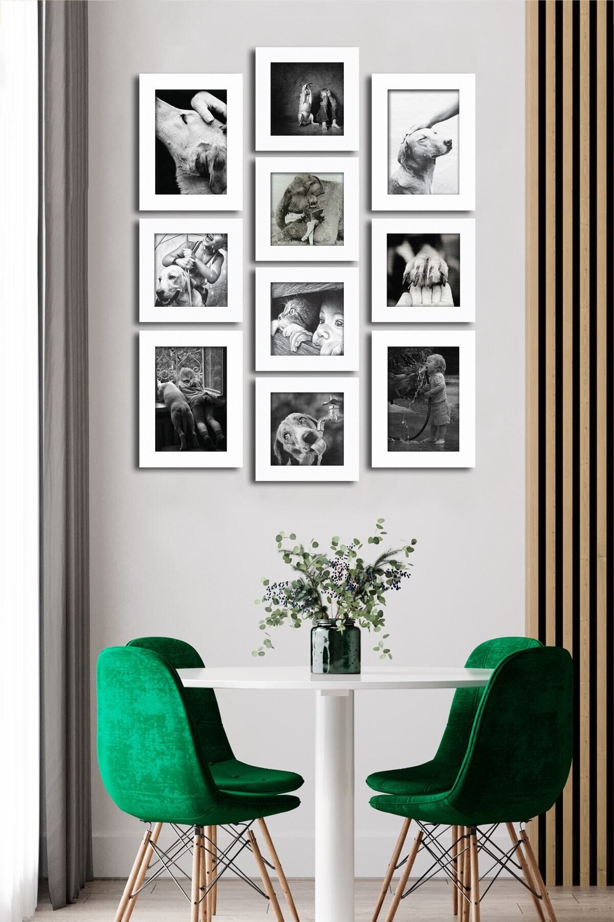 10 Parçalı Çerçeve Görünümlü Mdf Tablo Seti Flm176