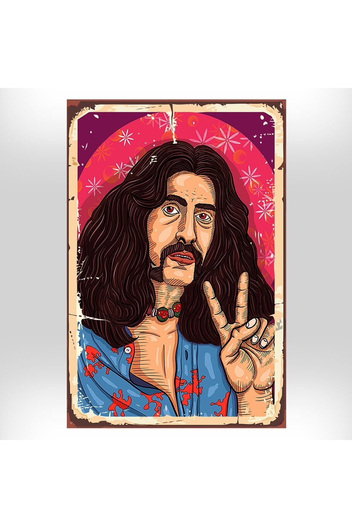 Barış Manço Tasarımlı 20x30 cm Retro Ahşap Tablo