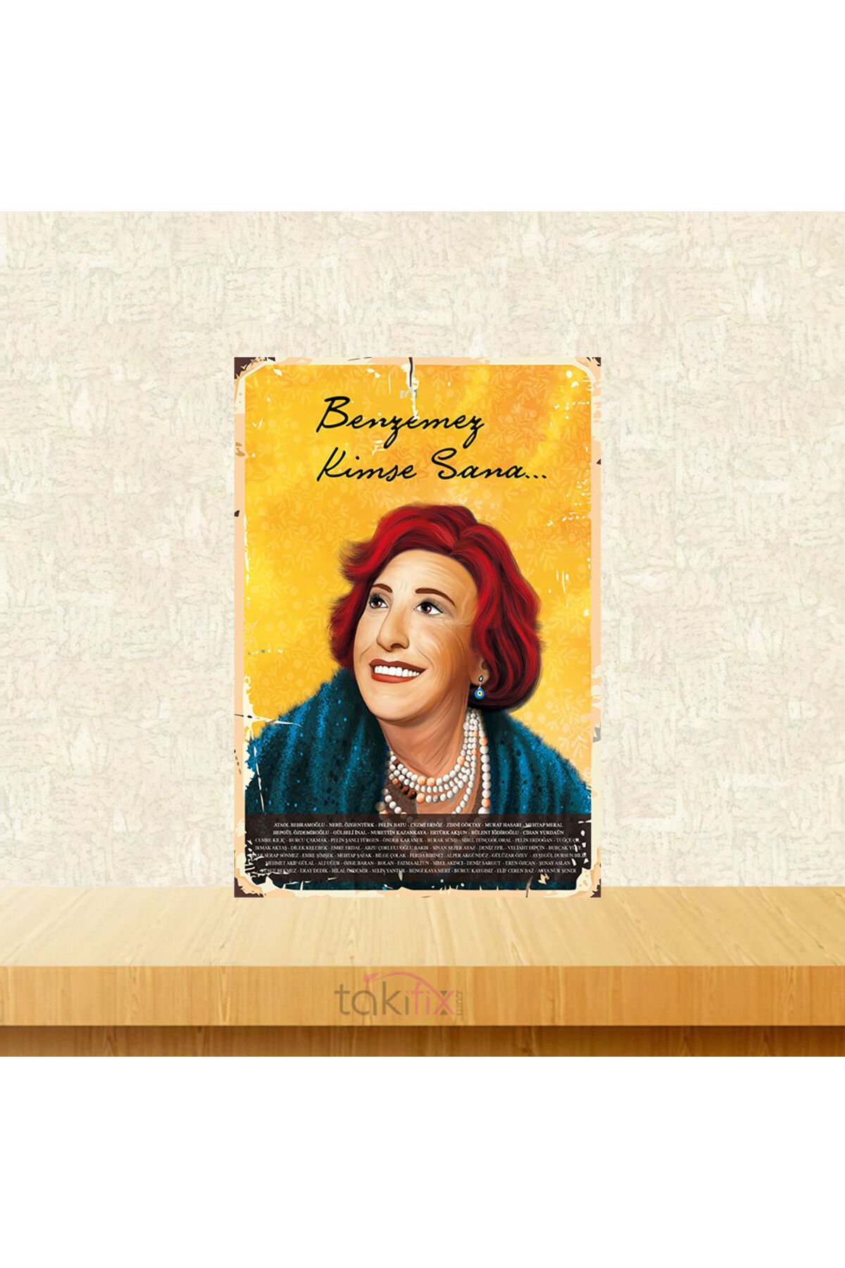 Benim En Sevdiğim Söz Senden Duyduğum Bendir Özdemir Asaf 20x30 Cm Retro Ahşap Tablo