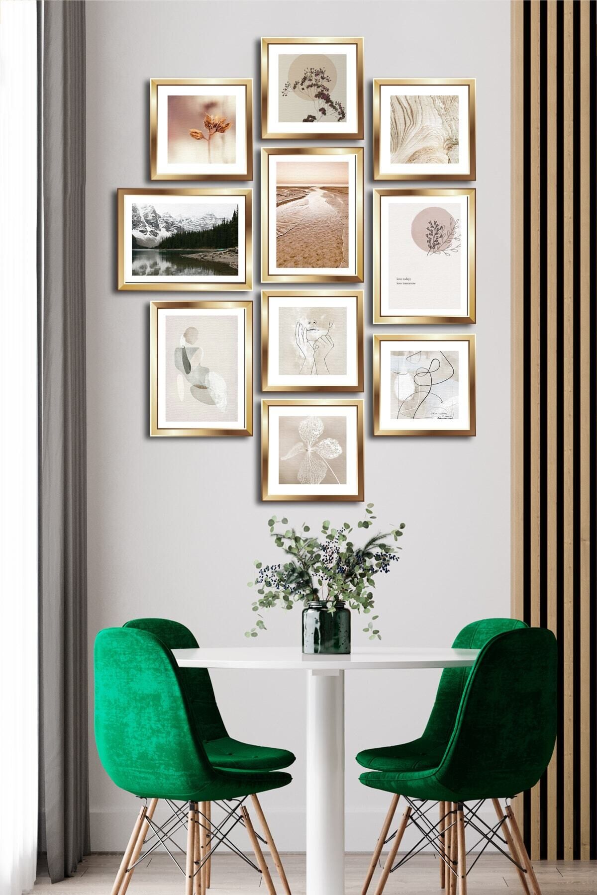 10 Parçalı Çerçeve Görünümlü Mdf Tablo Seti Flm095