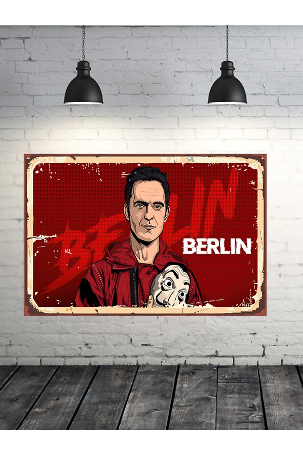 La Casa De Papel Berlin 20x30 Cm Retro Ahşap Tablo