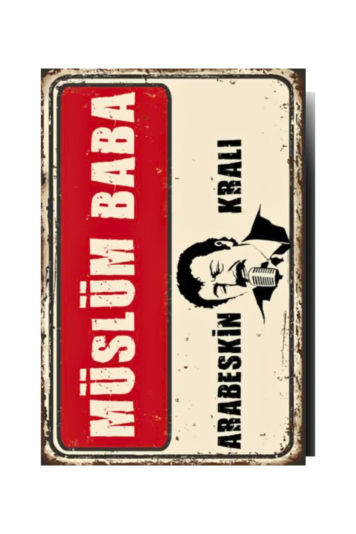 ''Müslüm Gürses Arabeskin Kralı'' Ahşap Poster - 20x30 cm (3mm MDF) - Çift Taraf Bantlı
