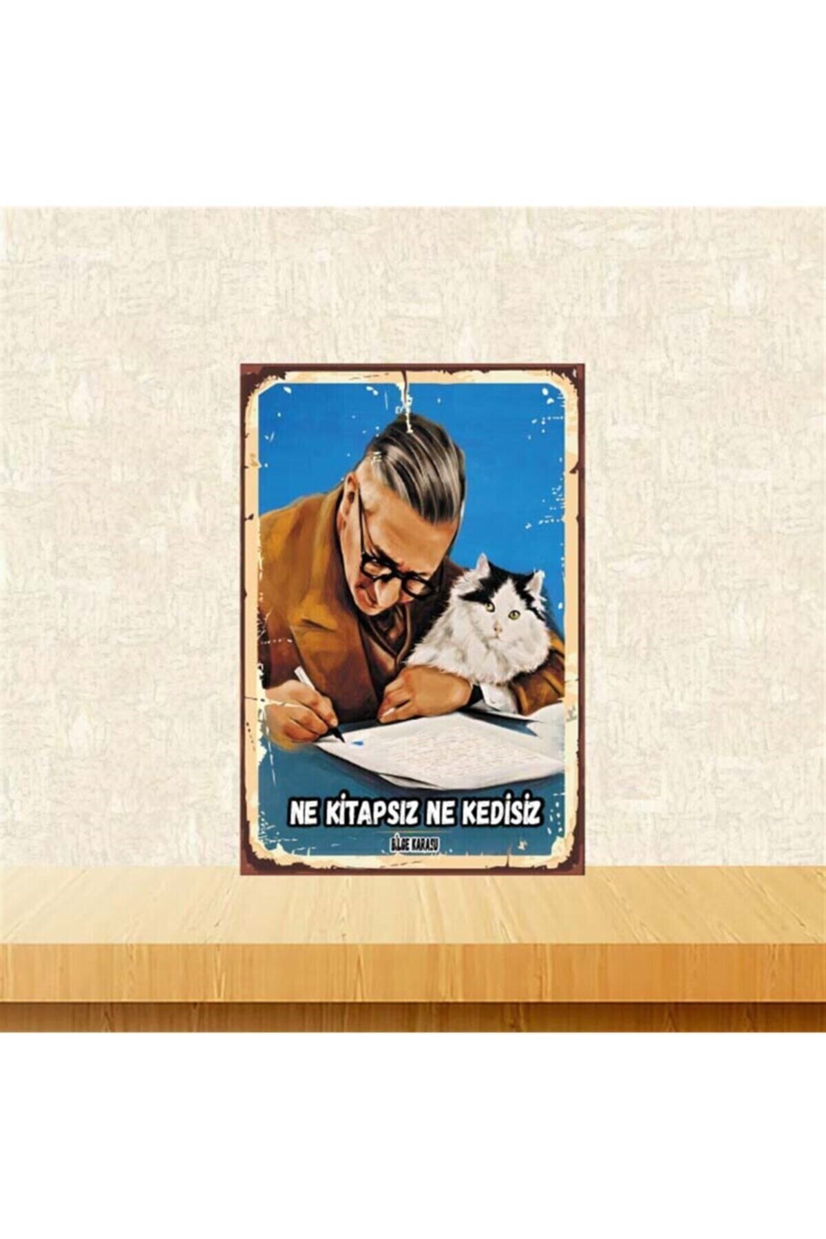 Bilge Karasu Retro Ahşap Poster 20x30 cm