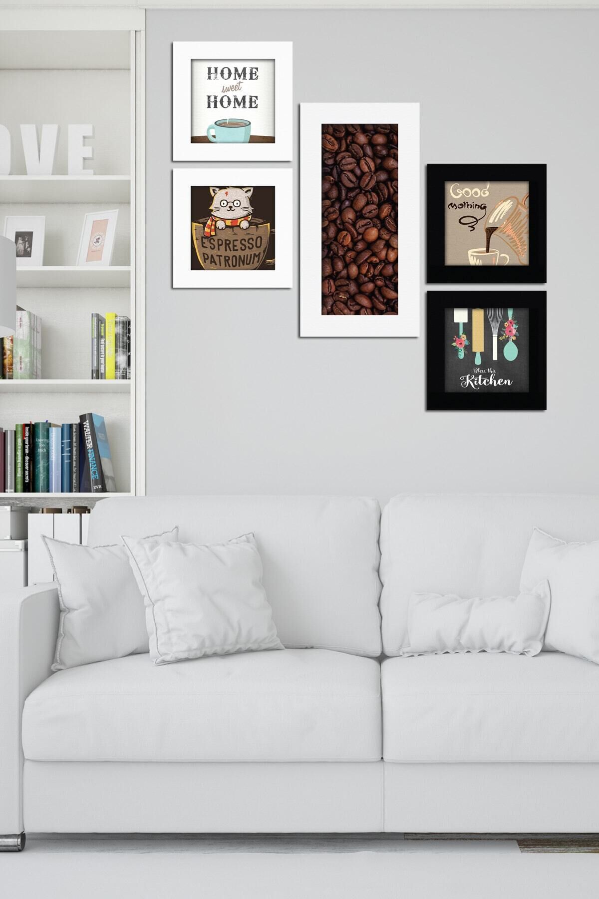 Collage Style 5 Parçalı Mdf Tablo Atf214