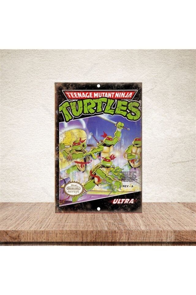 Ninja Kaplumbağalar Baskılı Retro Ahşap Poster 20-30 cm