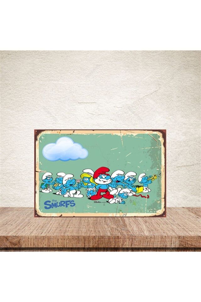 The Smurfs 20-30 Cm Retro Ahşap Poster