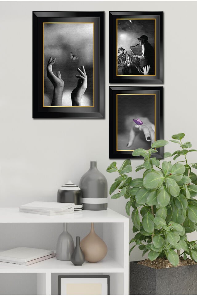 Parçalı Çerçeve Görünümlü Mdf Tablo Seti DNS