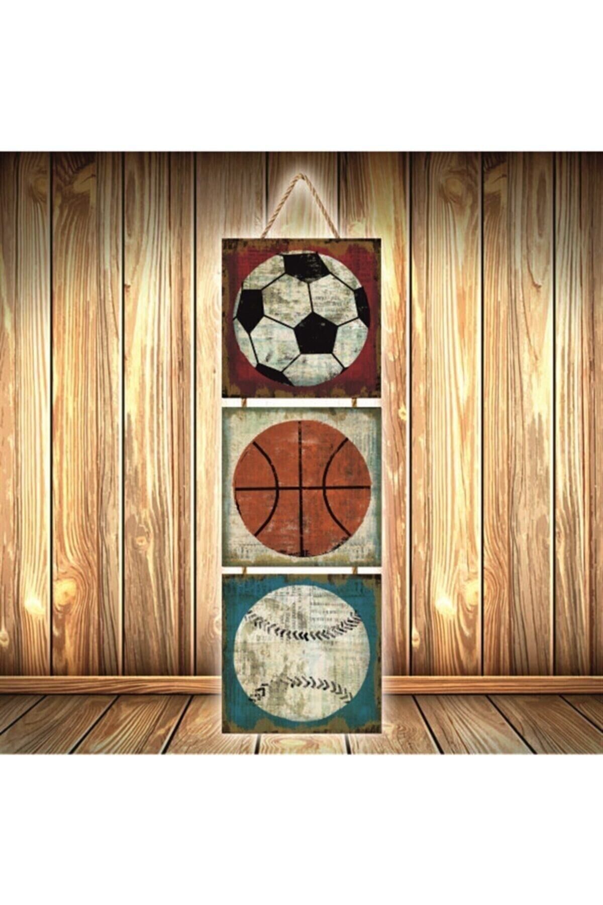 Top Tasarımlı Üçlü Retro Ahşap Poster Ü301