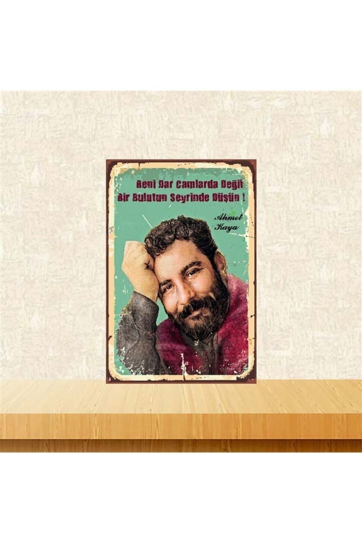Ahmet Kaya 20-30 Cm Retro Ahşap Poster