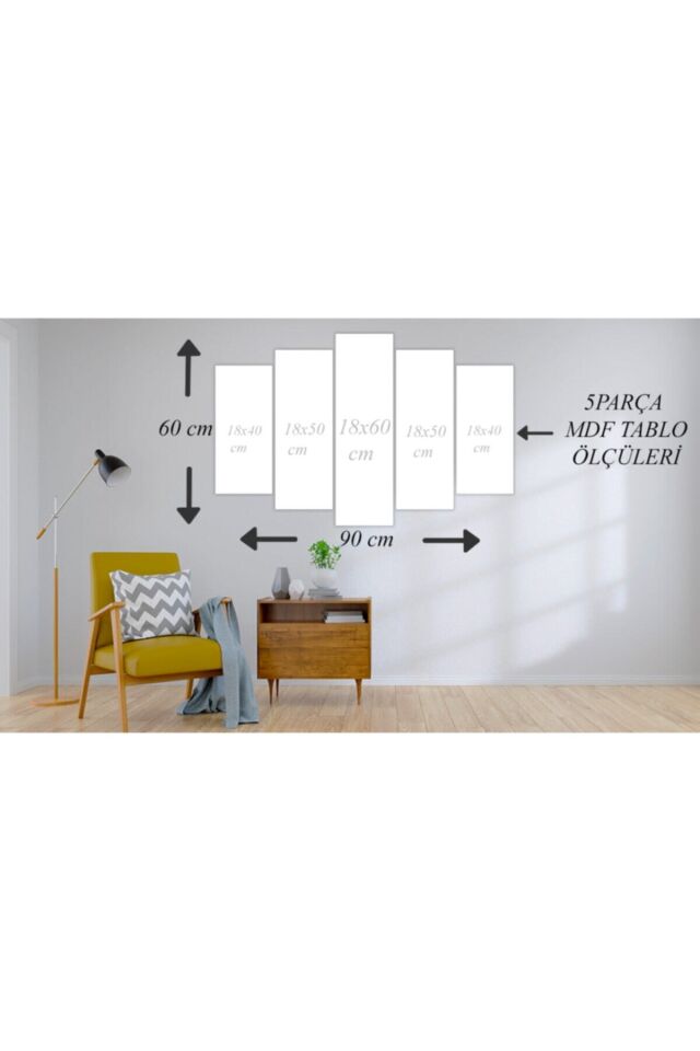 3 Maymun Görmedim Duymadım Bilmiyorum 5 Parçalı Tablo
