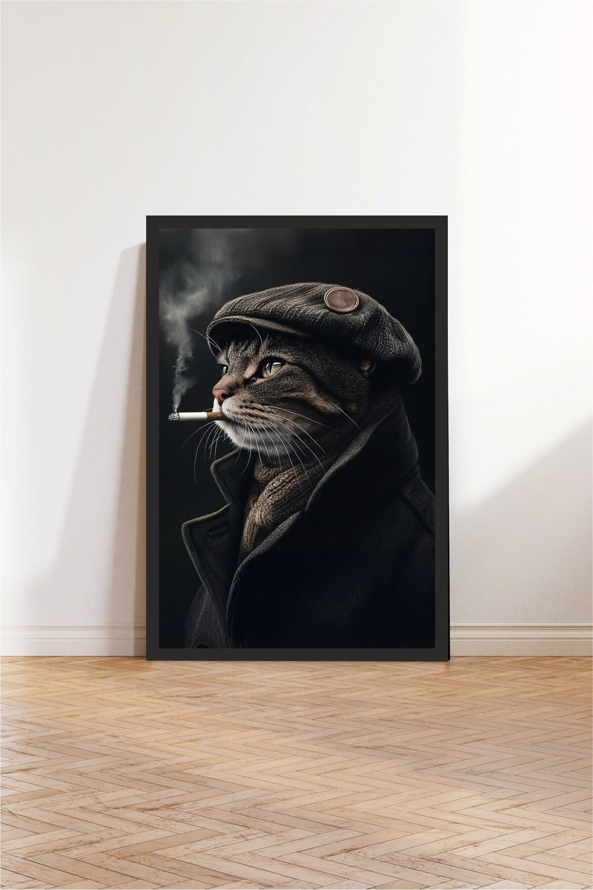 Kedi tasarımlı Çerçeve Görünümlü Mdf Tablo